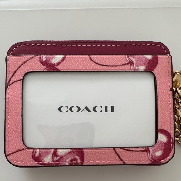 Coach Cherry Print Zip Card Case - Picture 4 of 8